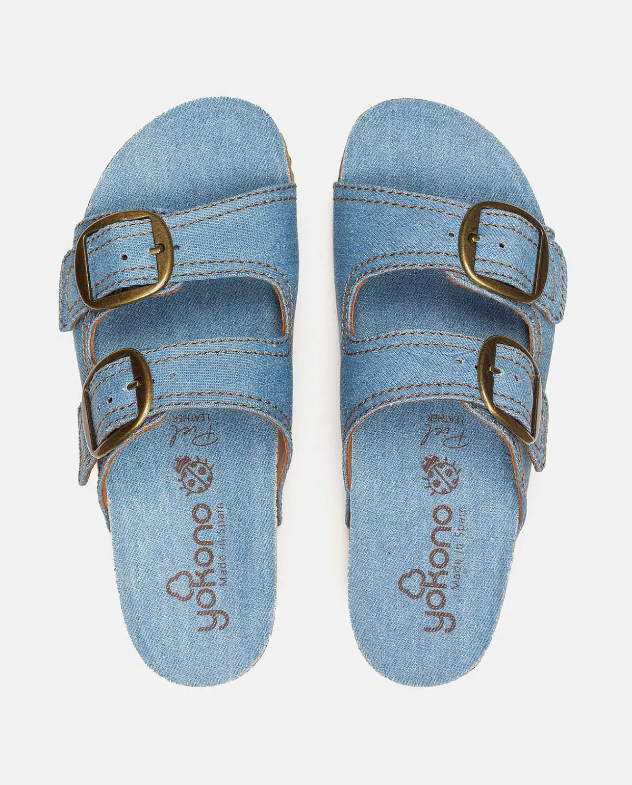 Femmes Yokono Sandales Plates*Sandale Plate Jerba-095-01 Bleu